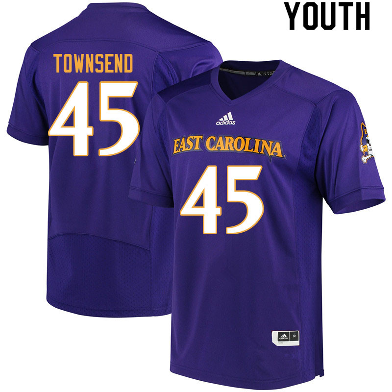 Youth #45 Tyrus Townsend ECU Pirates College Football Jerseys Sale-Purple - Click Image to Close